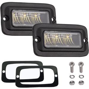 Raycharm 4.3" Flush-Mount Off-Road LED Pods, 6000K Cool-White, Wide Flood Beam, Reverse & Backup Light for Jeep, Truck, UTV, ATV, IP68 Waterproof/Shockproof, 12V/24V, 2-Pack