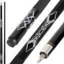 Dysdensa 20oz 58inch Fiberglass Graphite Composite Billiard Pool Cue Sticks Bla