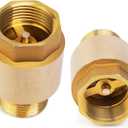 ChillWaves Brass In-Line Spring Check Valve DN20 3/4" Male x 3/4" Female Thread, One-Way Non-return Vertical Check ValvePrevent Water Back-flow(2-PACK)