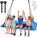 Trekassy 700lbs 60" Rectangle Platform Tree Swing for Kids and Adults Waterproof 2 Hanging Straps (Blue) (Blue)