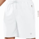 NORTHYARD Men's 7 Inch Athletic Basketball Shorts with 4 Pockets Workout Gym Short White, 2XL
