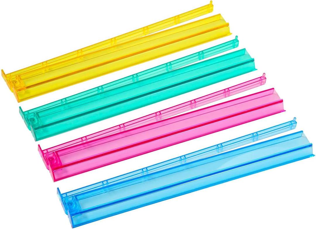 Mahjong All-in-One Tile Rack & Pusher, Clear Acrylic Mahjong Rack and Pusher Combo, Modern American Mahjong Tile Racks, Set of 4, Multi Color