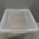 IRIS USA File Box, Plastic File Boxes With Lids, Document Organizer for Letter/Legal File, Document Box, Storage Bin For Hanging Files, Secure Latching Lid Stackable BPA-Free, Clear 35 Qt. 1 Pack