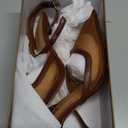 SUIARA Mesh Closed Toe Ankle Strap Brown Heels Pointed Toe High Heels for Women Stiletto Party Wedding Dress Shoes, 6