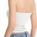 Halter Tank Tops for Women Double Lined Backless Going Out Tops Trendy Y2K Summer Shirt (White)