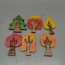 Blueweenly 6 Pcs Wooden Autumn Trees Puzzle, Small World Play Set