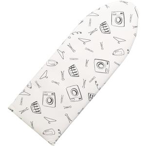 Seiritex Over the Door Ironing Board Cover 13 x 37 inch, Small Iron Board Cover w Heat Reflective 3 Layers Thick Padding with Hook and Loop Fasteners (White)