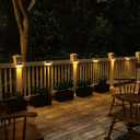 ROSHWEY Deck Lights, 10 Pack 30 LED Deck Lights Solar Powered Outdoor Waterproof, Patio Step Lighting Outdoor Decor, Stainless Steel Backyard Lamp for Garden Yard Porch Stair Railing, Warm White