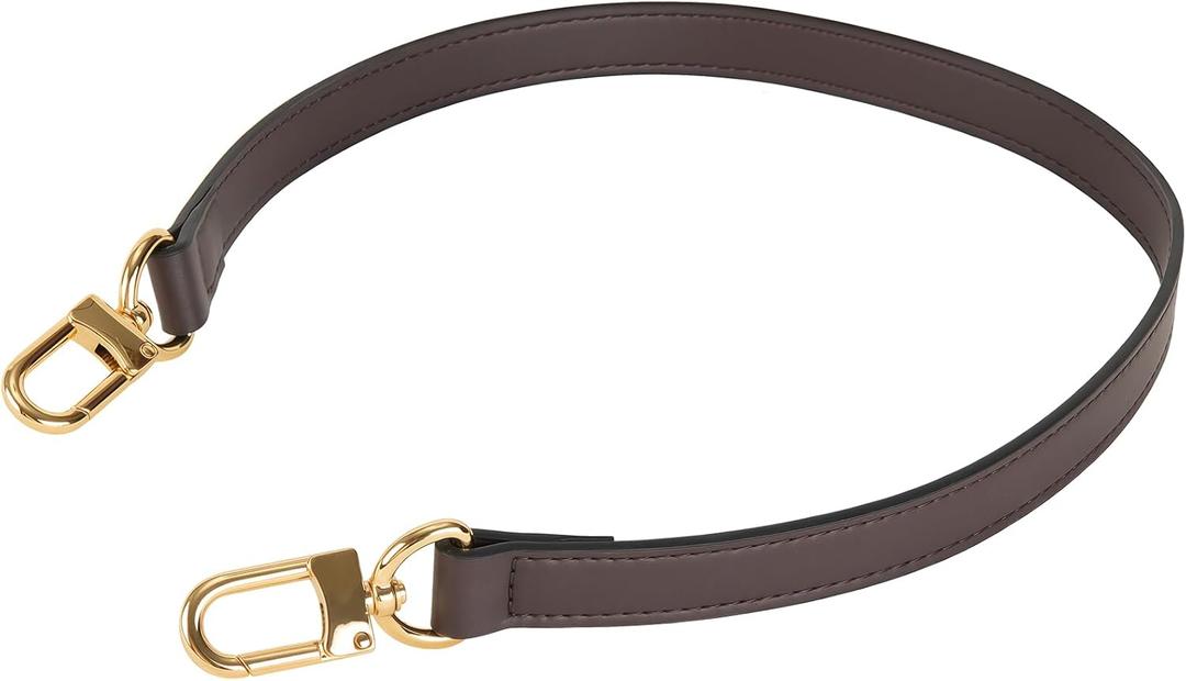 Vachetta Leather Replacement Bags Wide Strap Shoulder Short Brown Straps for Speedy Graceful pochette Diane or Handbag (Coffee)