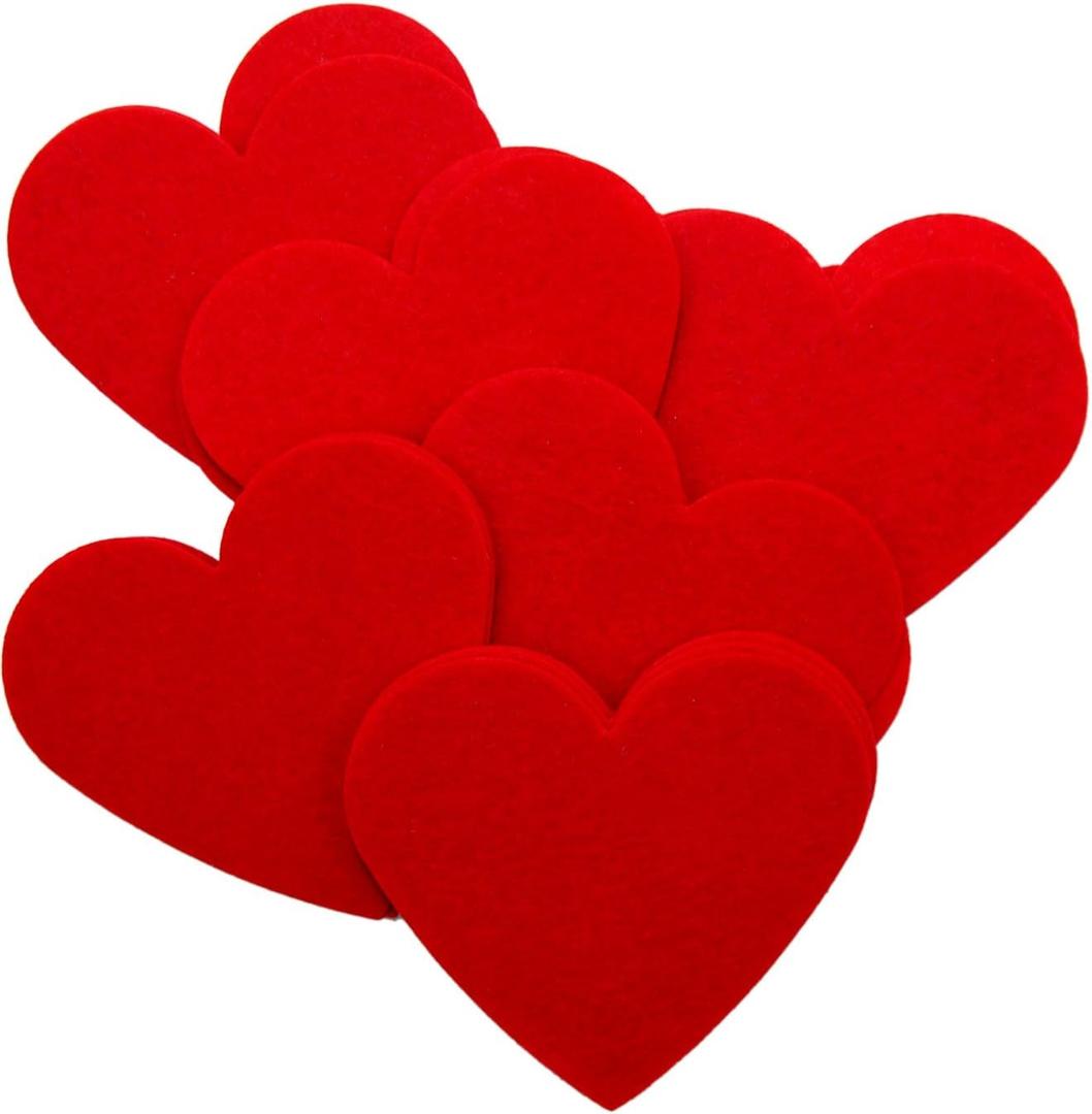 Playfully Ever After 3 Inch Red 22pc Stiff Felt Hearts