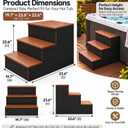 SiliFine 3 Steps 3-Step Hot Tub Steps Outdoor with Storage Heavy Duty