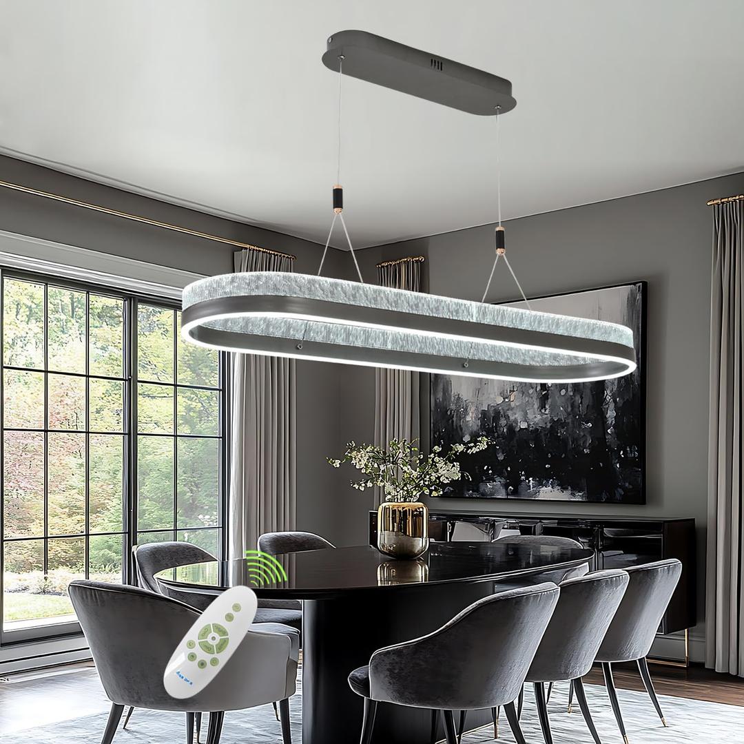 Led Pendant Lights for Kitchen Island,Modern Led Pendant Light Dining Room Chandelier Light Fixture Dimmable Modern Led Chandelier 3000K-6500K Color Changing