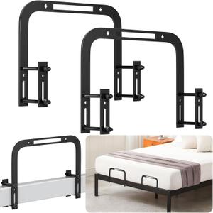 cyrico Mattress Slide Stopper, Adjustable Non Slip Mattress Stoppers to Prevent Sliding, Holder in Place Grippers for Metal Bed Frame, Easy Installation, 2 Pcs Black, with Two Improved Screw Sizes