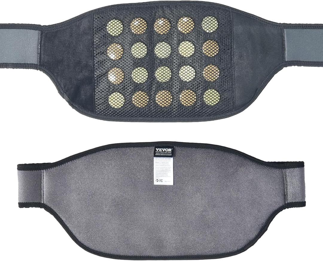 VEVOR Far Infrared Heating Pad, 10 Natural Jade & 10 Tourmaline Stone Heating Pad for Pain Relief, 103-159  Infrared Heating Belt with 3-Level Vibration Massage for Waist Lumbar Abdomen, Ideal Gift