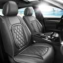 Fit Accord Premium Leather Car Seat Covers for Honda Accord 2012-2025 2026 - WaterproofBreathableAll-Weather Seat Cushion Protecto & Airbag Compatible, Full Set Black
