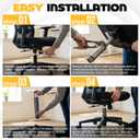 11.5"-17" Office Chair Gas Lift Cylinder, Standard Pneumatic Piston Replacement, 2" Base Hole & 1.1" Top Stem, Fits Chairs with 9.6" Outer Cylinder Length, Easy Install Black Gas Lift