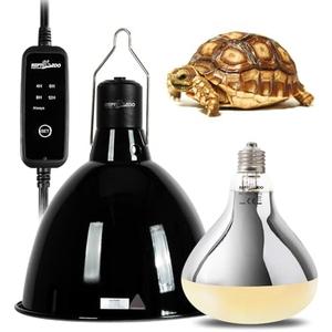 REPTI ZOO Lighting Combo Kit 160W Reptile Heat Lamp UVA UVB Bulbs for Reptiles and 8.5 Inch Reptile Light Fixture Dome Lamp Fixture Dome Light with Timer Tortoises/Snakes/Lizards/Bearded Dragons
