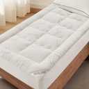 BEDLORE Twin XL Mattress Topper Viscose Derived from Bamboo, Thick Pillow Top Mattress Pad with Deep Pockets for 6-15 inches Mattress, Soft Mattress Topper College Dorm Size for Back Pain Relief