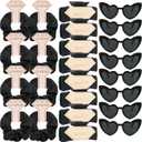 Bridesmaid Scrunchies Proposal Gifts Bachelorette Hair Claws Clips women heart sunglasses for Wedding Party Favors (Black)