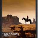 A PLUS MAX 11x17 Picture Frame, Black Engineered Wood Frame for 11 x 17 Inch Picture Poster Photo, Light Weight 11 by 17 Frame with Wood-grain for Wall - 1 Pack/Black/11 x17