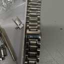 Metal Watch Band Stainless Steel 16mm 18mm 19mm 20mm 21mm 22mm 24mm Watch Strap Bracele Replacement Bands (Silver)