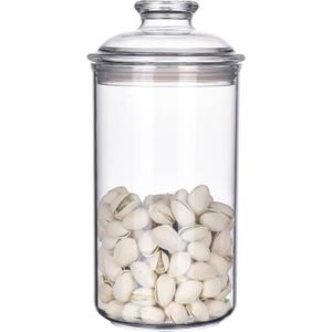 34oz Acrylic Storage Jar, Airtight Lid with Silicone Sealing Ring, Ideal Canister Container for Sugar, Tea, Spices, Herbs, Shells, Bath Salt, Christmas Decorative Apothecary Jars, Standard 1000 Ml