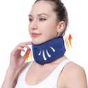 CozyHealth Neck Brace for Neck Pain and Support, Soft Neck Support Relieves Pain & Pressure in Spine for Women & Men, Wrap Align Stabilize Vertebrae Foam Cervical Collar for Sleeping (GBlue, M, 3.5" Middle Height)