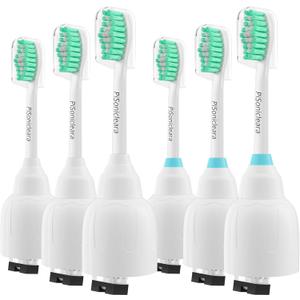 Replacement Toothbrush Heads(6 Pack) Compatible with Philips Sonicare E-Series Essence CleanCare Elite Advance hx7022/66 Xtreme Brush Refill hx7001