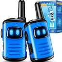 Kids Walkie Talkies Toys for Boys: Comedy Fun Mini Robots Walkies Talkies 2 Pack Christmas Birthday Gifts for 3 4 5 6 7 8 Year Old Boys Toys Age 4 5 6 7 8 Stocking Stuffers Camping Outdoor Games (Blue)