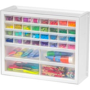 IRIS USA Small Parts Storage Cabinet, Made in USA, 36-Drawer Organizer for Screws, Nuts & Bolts, Electronics, Hardware, Beads, Crafts, Scrapbook Art Hobby, Teacher Toolbox, Garage Storage  White