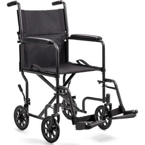Invacare Transport Wheelchair for Adults, Compact Lightweight Wheel Chair with Foldable Backrest, 19in Seat with Seatbelt, Swing-Away Footrests, Portable Steel Travel Transfer Chair