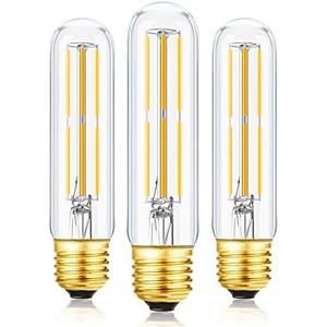 T10 Led Bulb,Dimmable 6W Led Tubular Bulbs, Soft White 3000K, 60 Watt Incandescent Bulb Equivalent, 3000K Soft White, Clear Glass, E26 Base Lamp Bulb, for Cabinet Display Cabinet etc,3 Pack.