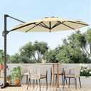 GarveeLife 10FT Patio Umbrella Outdoor Large Cantilever Umbrella Market Sun Shade Windproof Offset Umbrella with 360-Degree Rotation for Garden Deck Pool Patio