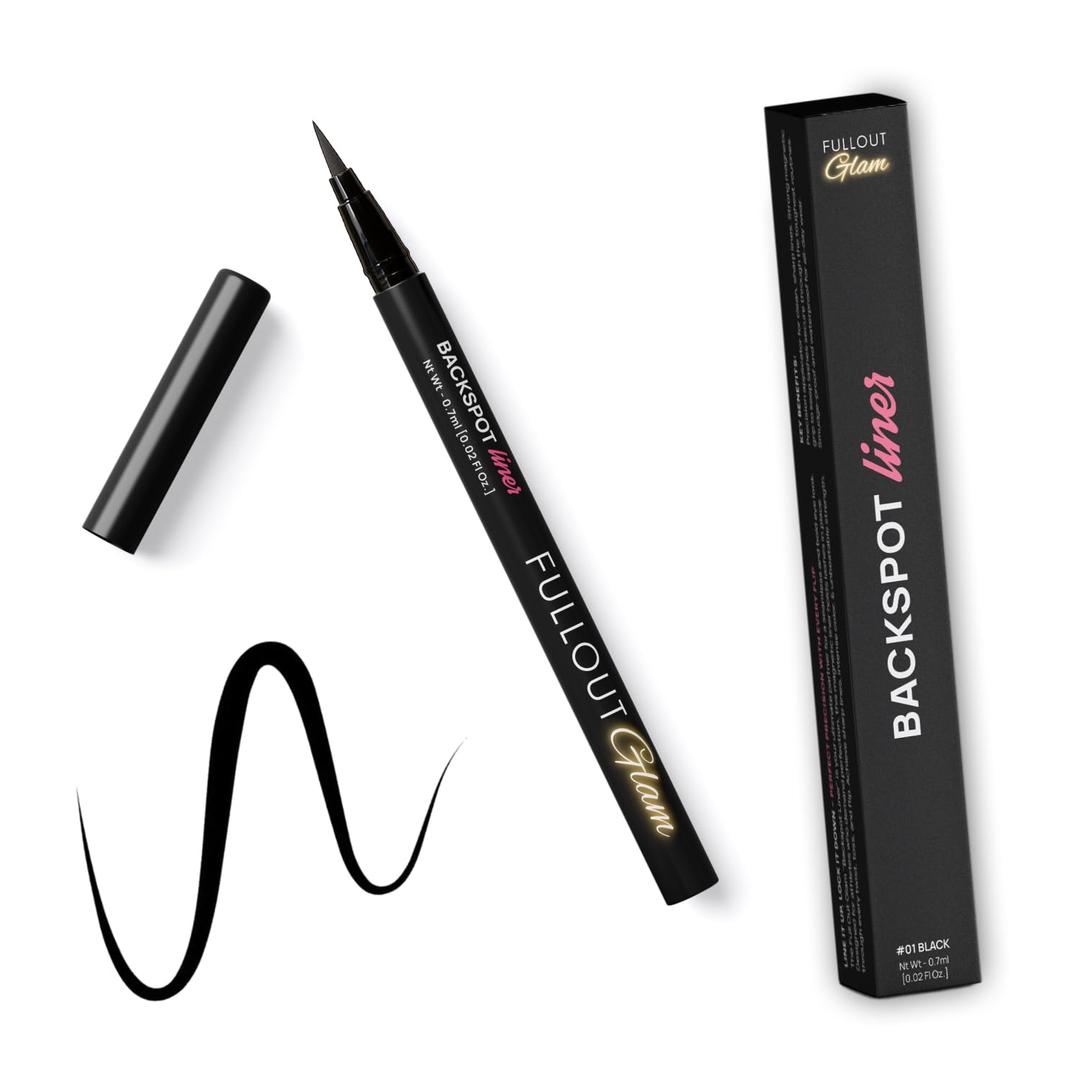 Full Out Glam BackSpot Liner Magnetic Eyeliner, Ultra Strong All-Day Hold for Magnetic Eyelashes, Water and Sweat Proof, Easy to Apply Ultra-Precise Tip, Contains One Eyeliner Pen