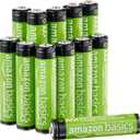 Amazon Basics 12-Pack Rechargeable AAA NiMH Performance Batteries, 800 mAh, 1.2V, Recharge up to 1000x Times, Pre-Charged