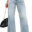 LOLONG High Waisted Flare Jeans for Women Casual Bell Bottom Denim Pants (14, Blue)