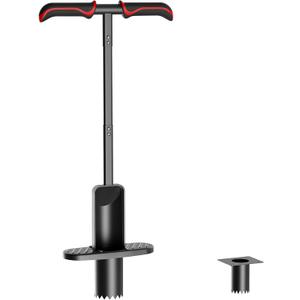 FLORA GUARD Long Handle Bulb Planter Tool, Dual Size 2.2 & 3.3 Hole Digger,Garden Sod Plugger,Grass Plugger Tool with Foot Pedal for Planting, Transplanting, Weeding, Digging for Tulips, Daffodils