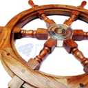Nagina International Natural Wood Premium Pirate's Boat Ship Wheel (24 Inches) [B01HOWO458]