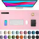 Aothia Leather Desk Pad Protector, Mouse Pad, Office Desk Mat, Non-Slip PU Leather Desk Blotter, Laptop Desk Pad, Waterproof Desk Writing Pad for Office and Home (31.5" x 15.7", Fairy Pink)