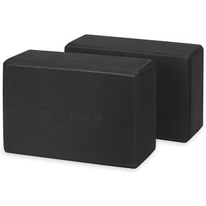 Gaiam Yoga Block - Supportive Latex-Free Eva Foam - Soft Non-Slip Surface with Beveled Edges for Yoga, Pilates, Meditation - Yoga Accessories for Stability, Balance, Deepen Stretches (2pk Black)