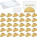 30Pcs Gold Semicircular Wooden Table Number Holders 40Pcs Place Cards with Glues, Lightweight Table Sign Holders for Wedding, Birthday Party