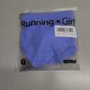 RUNNING GIRL Sports Bra for Women Ruched V Neck - Y Back Spaghetti Thin Strap Wireless Padded Medium Support Yoga Crop Top_WX3094_Blue_S (Blue, S)