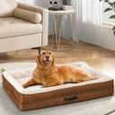 Upvilla XXL Orthopedic Dog Bed, Four-Sided Cushioned Egg-Shaped Foam Dog Sofa, Waterproof Removable Cover, Pet Sofa Bed with Non-Slip Base, Giant Dog Bed, Brown