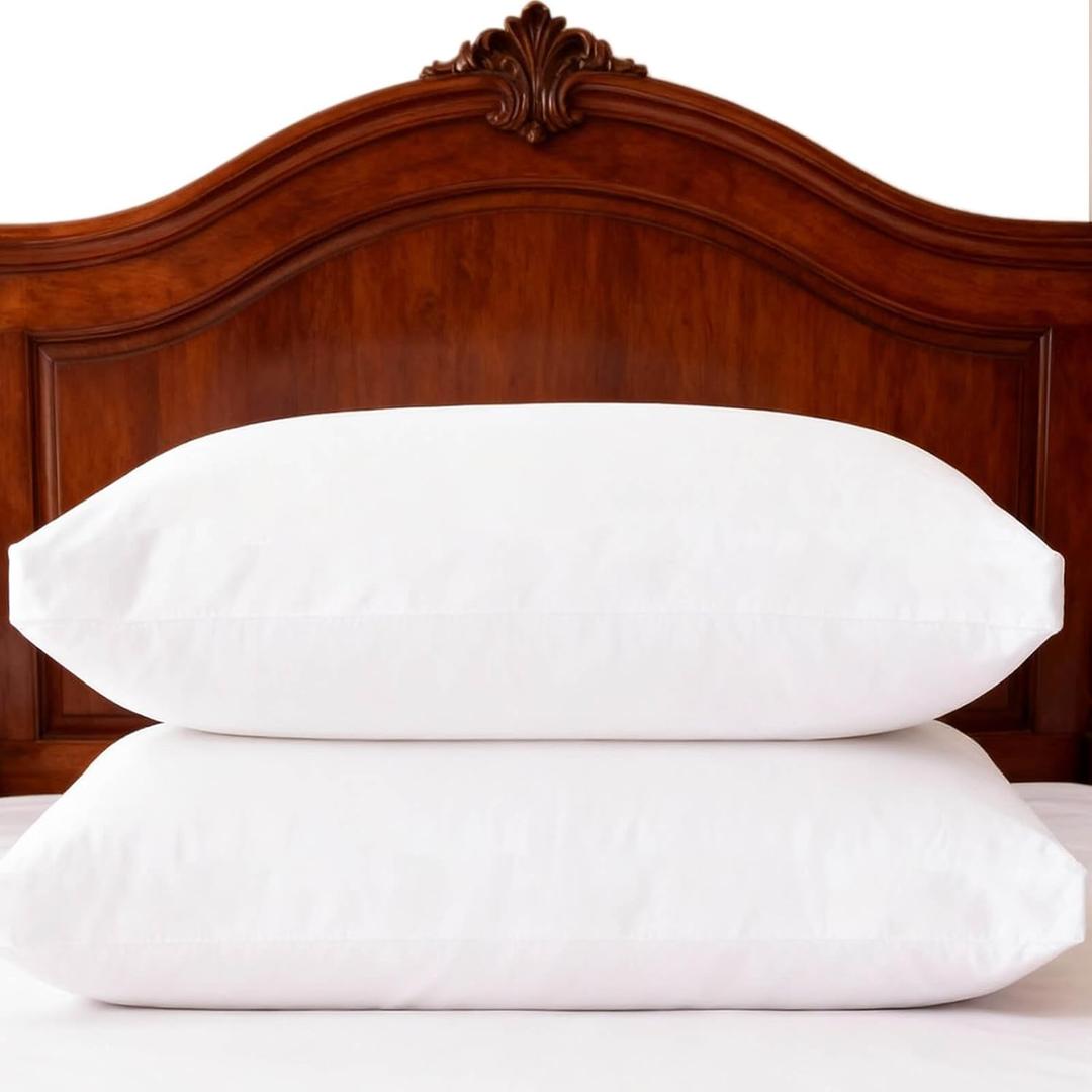 Thick Bed Pillows King Size Set of 2 Hotel Collection Soft Down Alternative Supportive Pillow for Back Stomach Side Sleeper White 20x36 inches