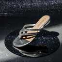 DREAM PAIRS Women's Fashion Rhinestones Design Slides Sandals Dress Daily Flat Sandals for Summer