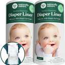 Naturally Nature Disposable Cloth Diaper Liners, Unscented, Fragrance-Free, Chlorine Free Diaper Inserts - 200 Count - (2 Rolls, 100 Sheets per Roll)