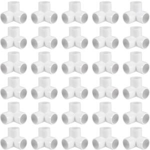 MANCHAP 30 PCS 1/2 Inch 3 Way PVC Elbow Fitting, Heavy Duty PVC Pipe Connectors, White