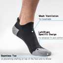 6 Pairs Cushioned No Show Tab Socks - Compression Low Cut Ankle Socks, Anti-Blister & Wicking for Athletic Running (X-Large, 3 Black 3 White (6 Pairs))