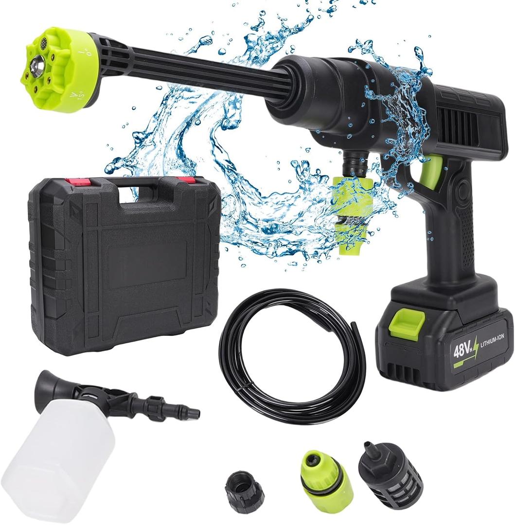 Domary Portable Wireless High Pressure Washer for Car, High Pressure, Cleaning Range 8-10M, 6 Water Modes, Rechargeable Battery, for Cars, SUVs, Trucks