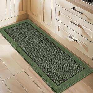 BEQHAUSE Kitchen Runner Rug 24"x60", Kitchen Rugs Non-Slip Kitchen Mats for Floor, Absorbent and Stain Resistant Kitchen Mats, Machine Washable Rugs for Kitchen, Hallway, Laundry & Sink, Green
